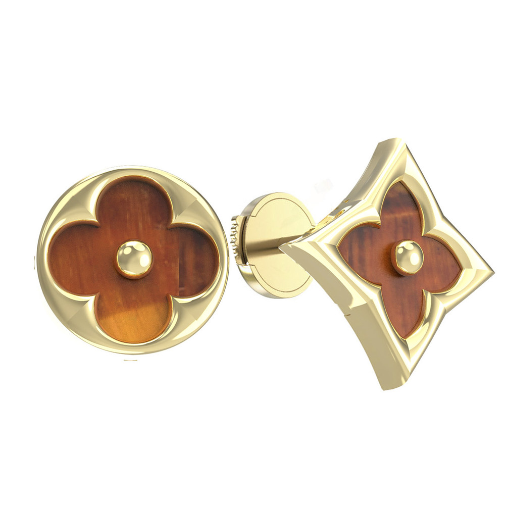 Серьги из лимонного золота c тигровым глазом