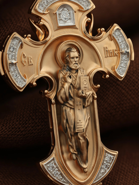 Крест из золота c фианитом