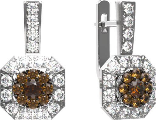 Серьги из белого золота c бриллиантами