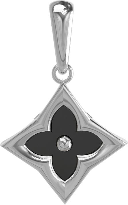 Подвеска из белого золота c ониксом