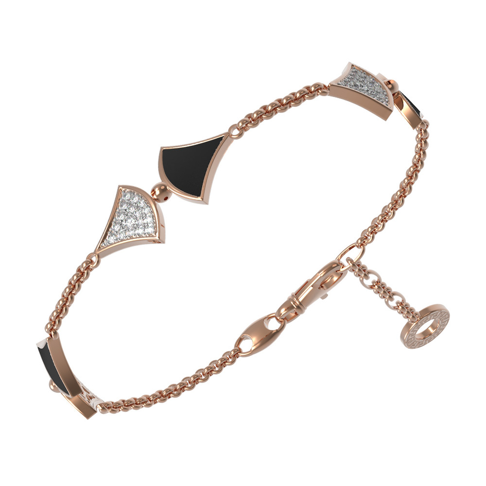 Браслет из золота c бриллиантами и ониксом