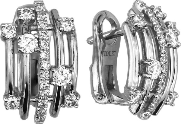 Серьги из белого золота c бриллиантами