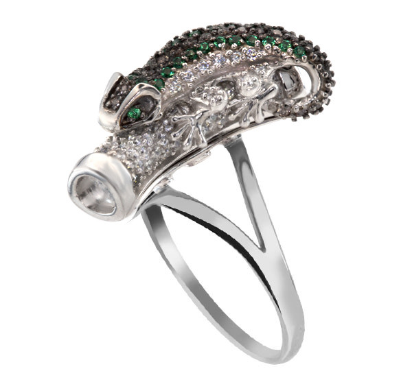 Кольцо из белого золота c фианитом