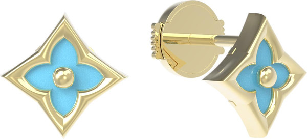 Серьги из лимонного золота c бирюзой