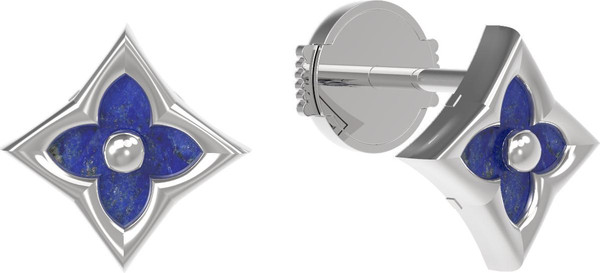 Серьги из белого золота c лазуритом