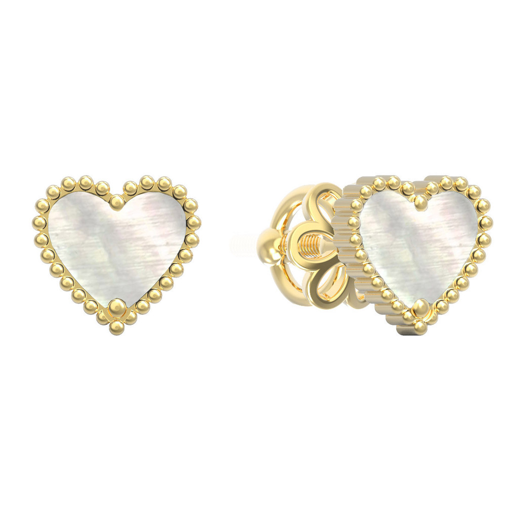 Серьги из лимонного золота c перламутром