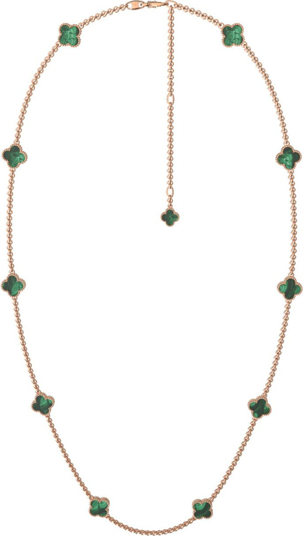 Колье из золота c малахитом