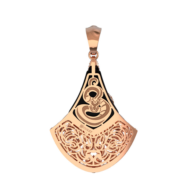 Подвеска из золота c бриллиантами и ониксом