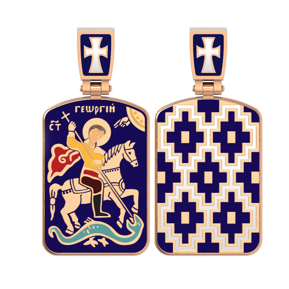 Образок из золота c эмаль