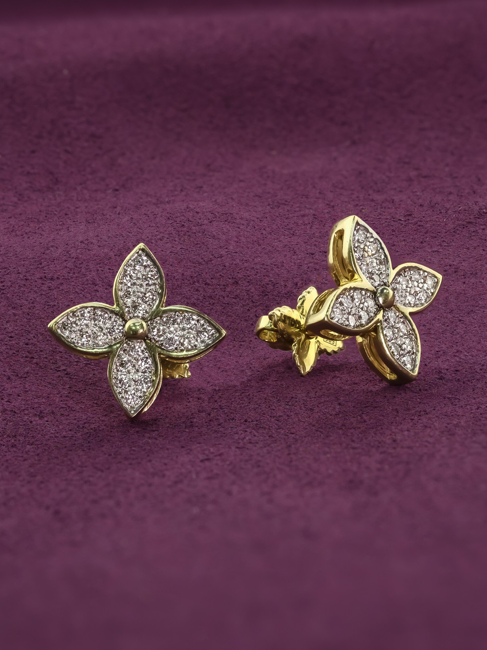 Серьги из лимонного золота c бриллиантами