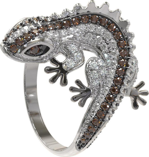 Кольцо из белого золота c фианитом