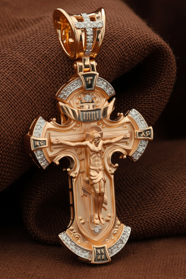 Крест из золота c бриллиантами