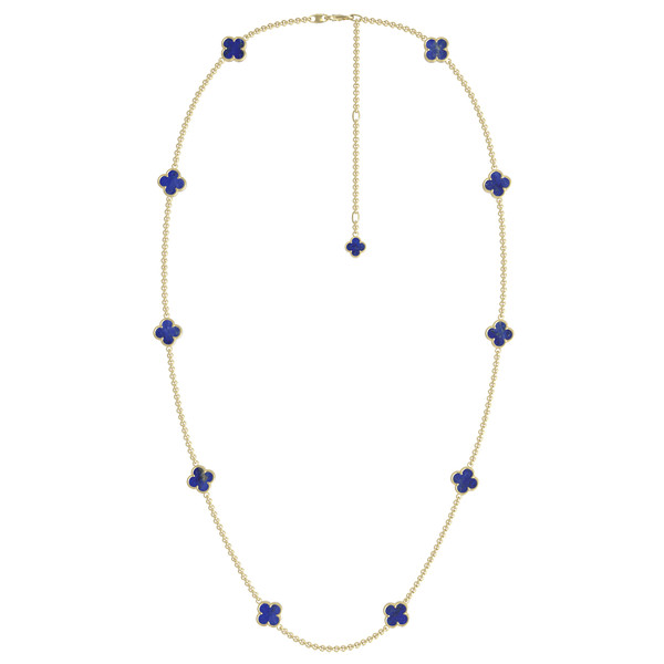 Колье из лимонного золота c лазуритом