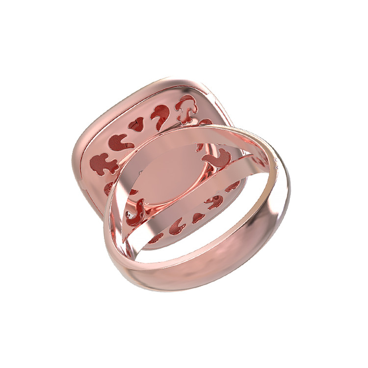 Кольцо из розового золота c бриллиантами и перламутром