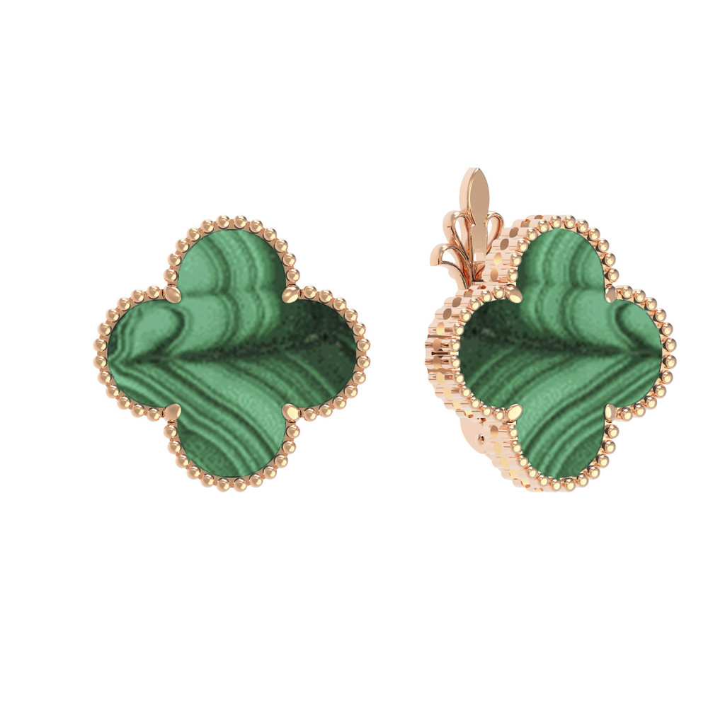 Серьги из золота c малахитом