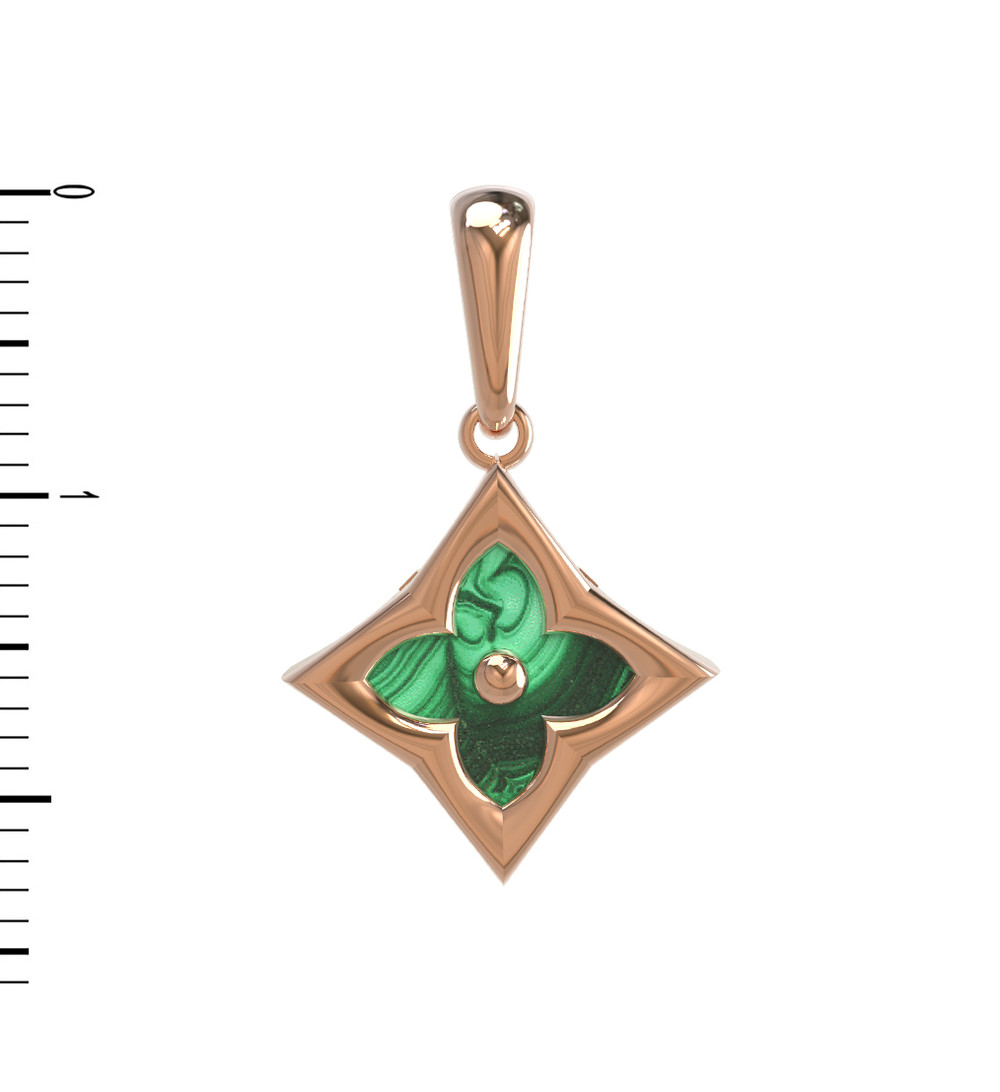 Подвеска из золота c малахитом