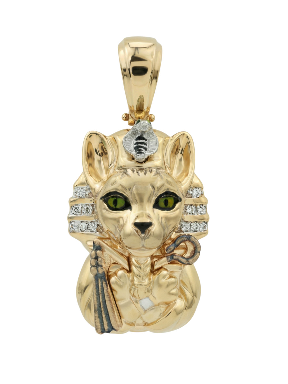 Подвеска из лимонного золота c эмаль , бриллиантами и рубином