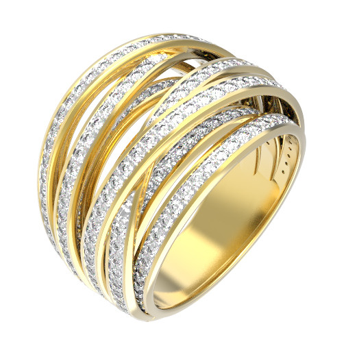 Кольцо из лимонного золота c фианитом