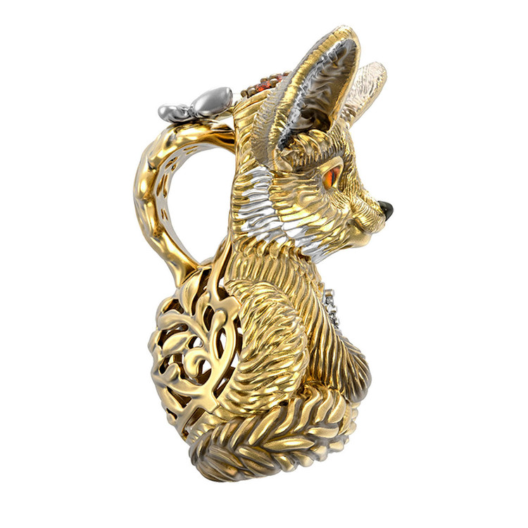 Подвеска из лимонного золота c эмаль и фианитом