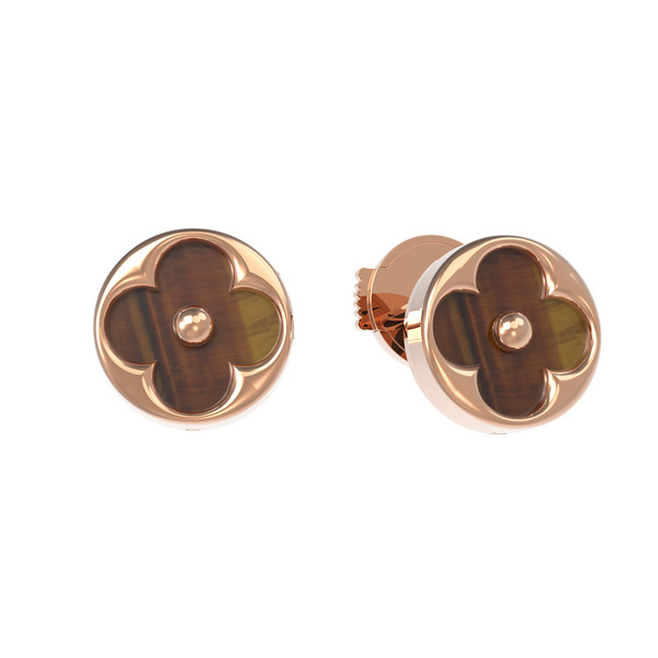 Серьги из золота c тигровым глазом