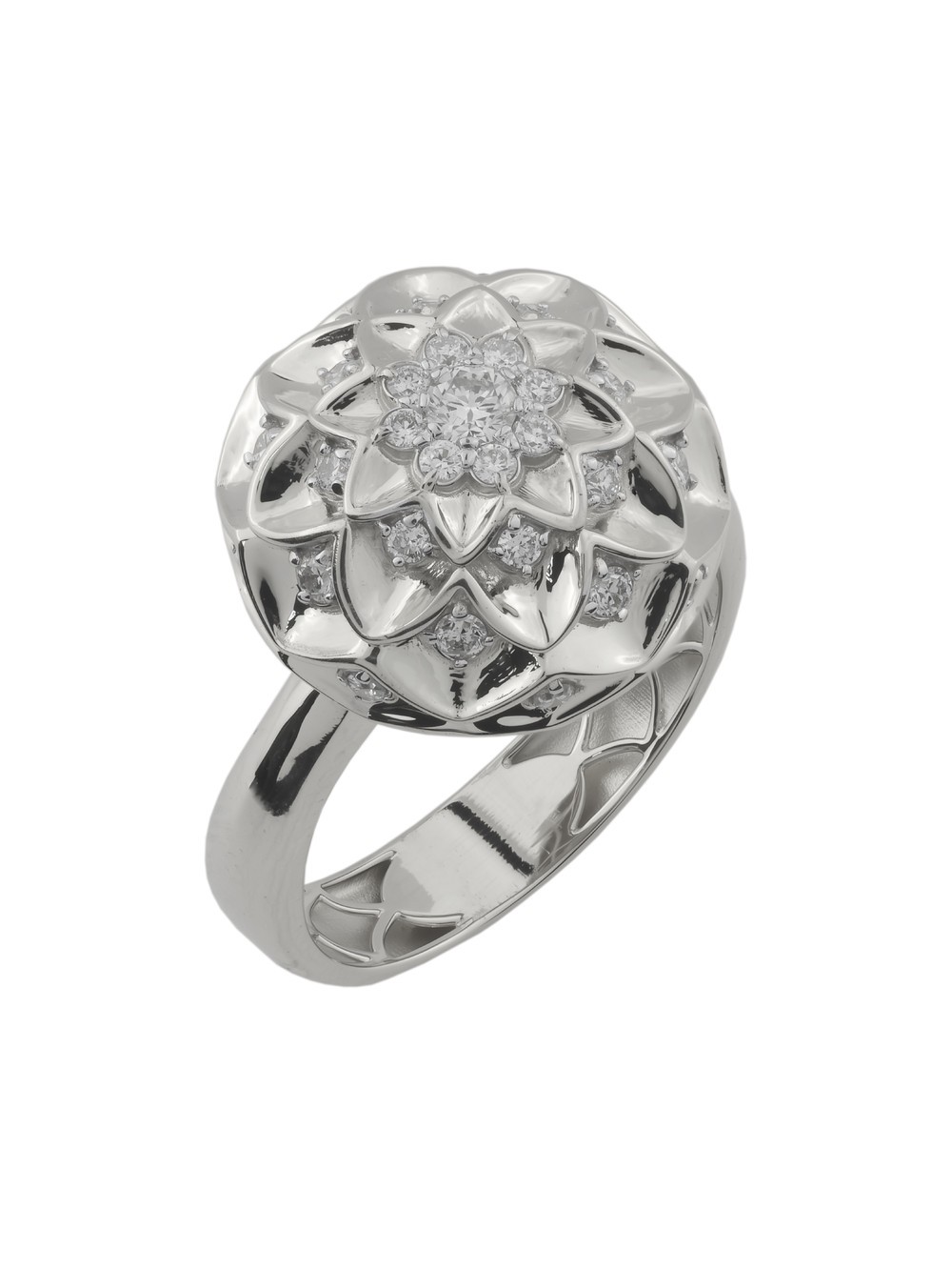 Кольцо из белого золота c бриллиантами