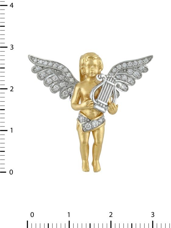 Подвеска из лимонного золота c фианитом