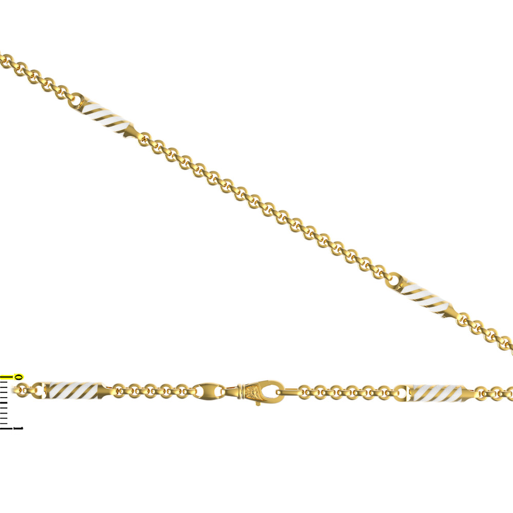 Цепь из лимонного золота c эмаль