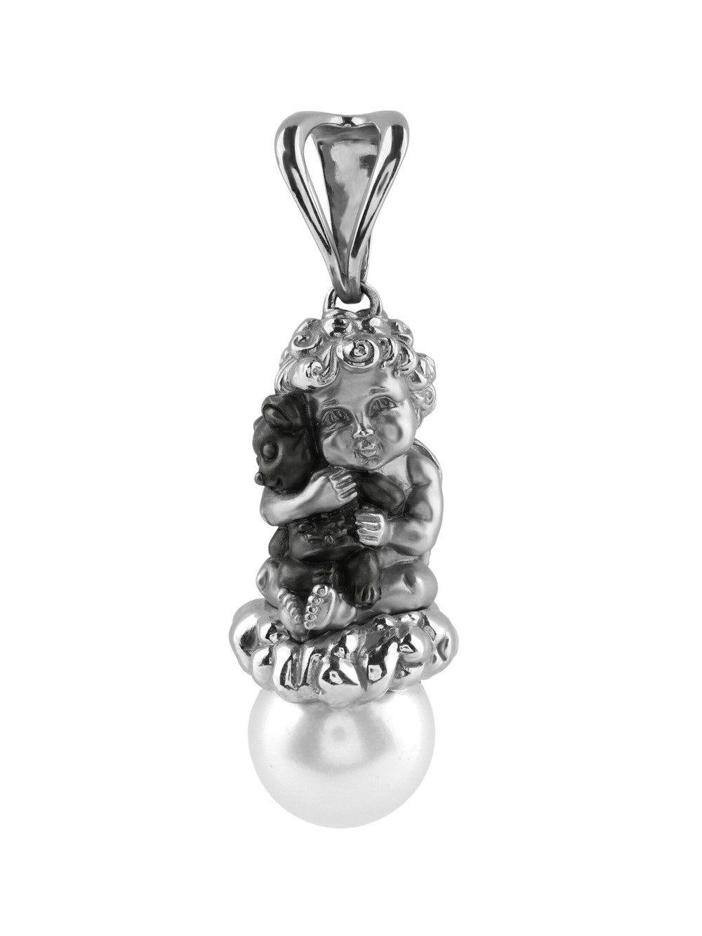 Подвеска из белого золота c жемчугом
