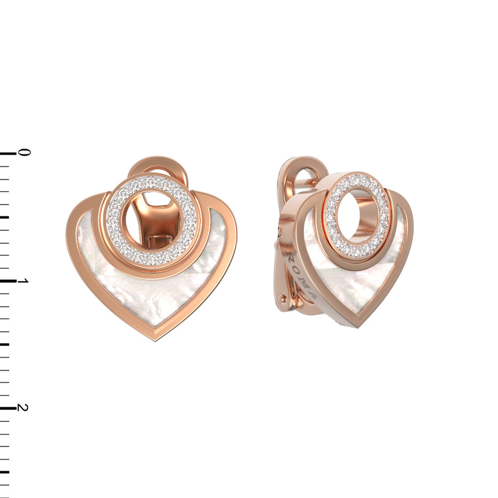 Серьги из золота c бриллиантами и перламутром