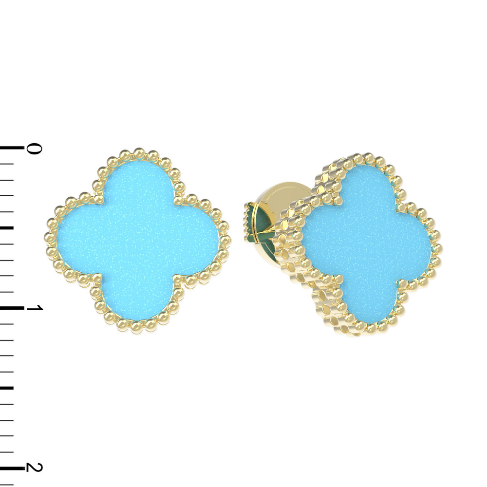 Серьги из лимонного золота c бирюзой