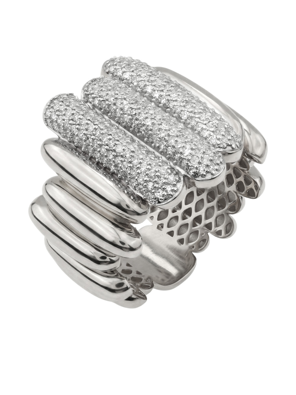 Кольцо из белого золота c бриллиантами