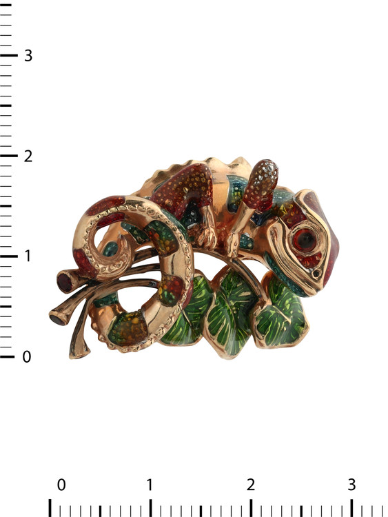 Подвеска из золота c эмаль и гранатом