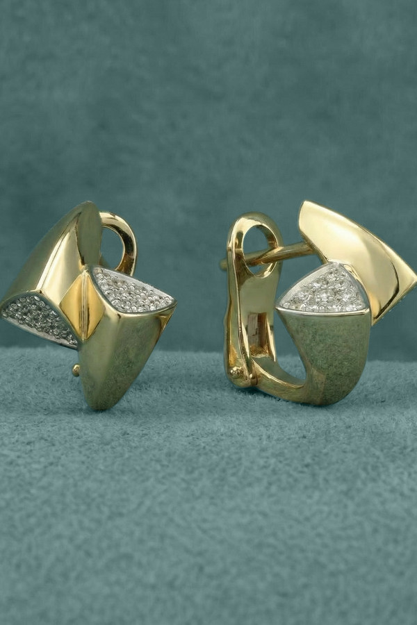 Серьги из лимонного золота c бриллиантами