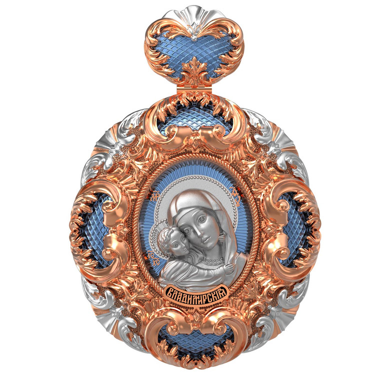 Образок из золота c эмаль