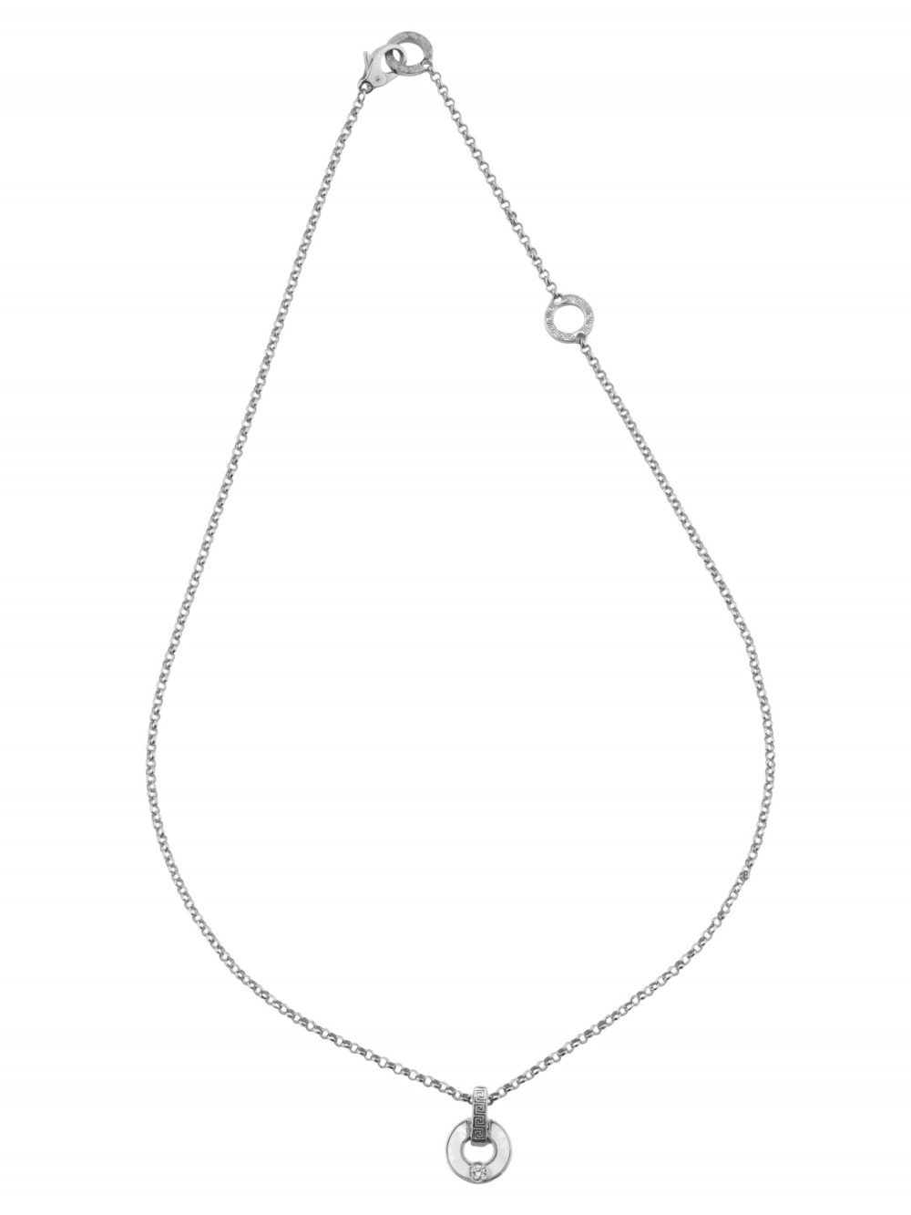 Колье из белого золота c бриллиантами и перламутром