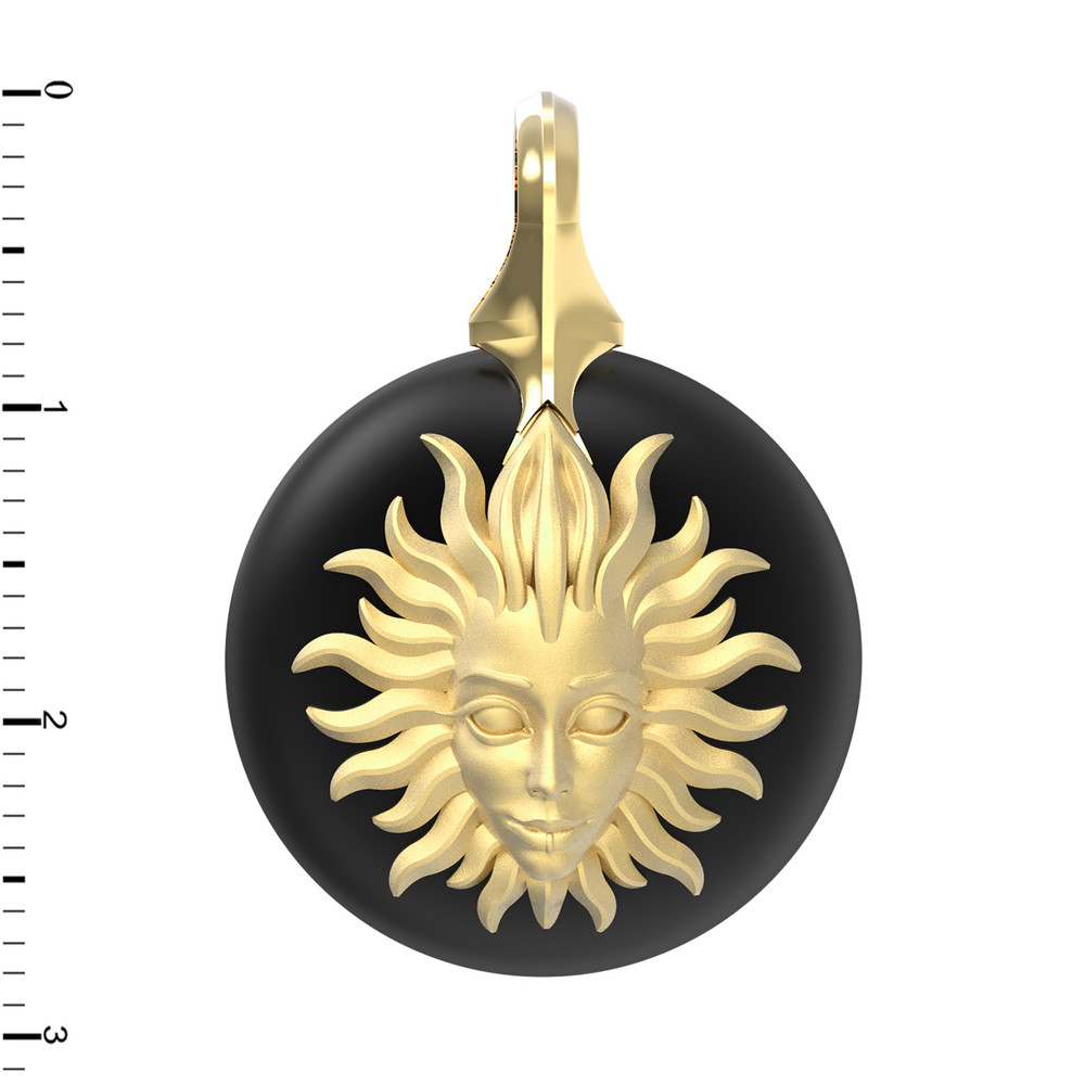 Подвеска из лимонного золота c ониксом