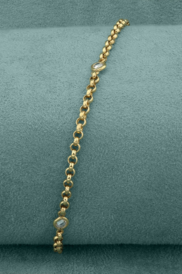 Браслет из лимонного золота c фианитом