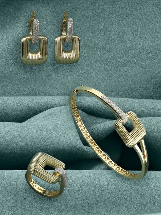 Кольцо из лимонного золота c бриллиантами