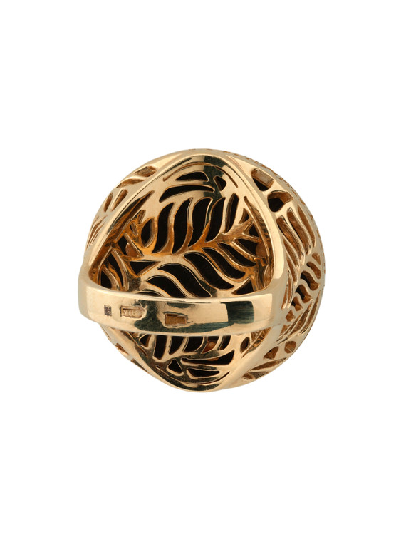 Кольцо из золота c эбеновым деревом