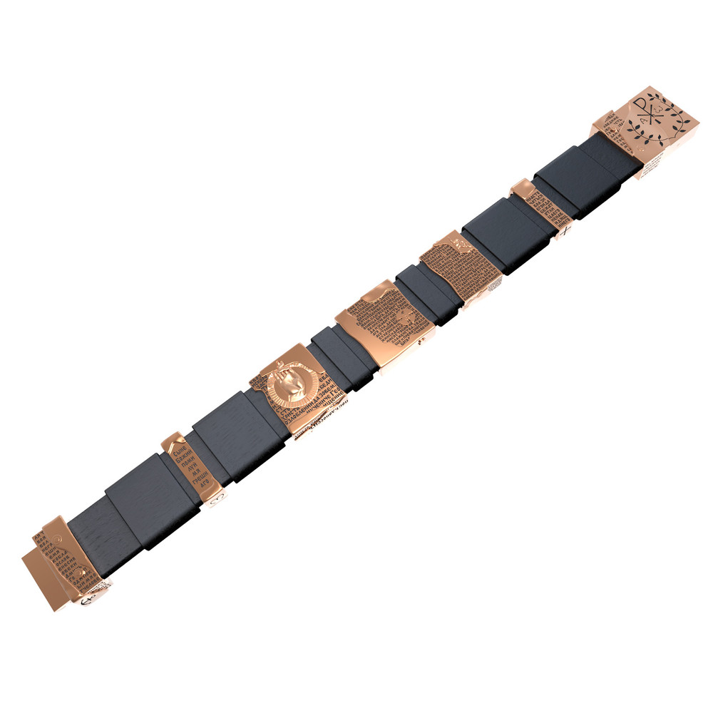 Браслет из золота c кожаным шнурком