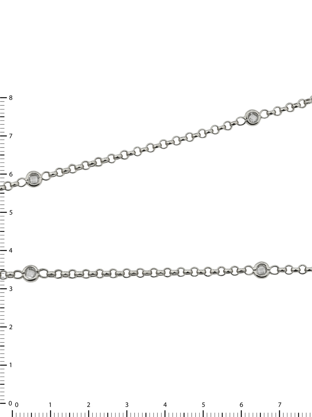 Цепь из белого золота c фианитом