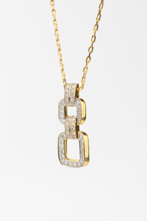 Колье из лимонного золота c бриллиантами