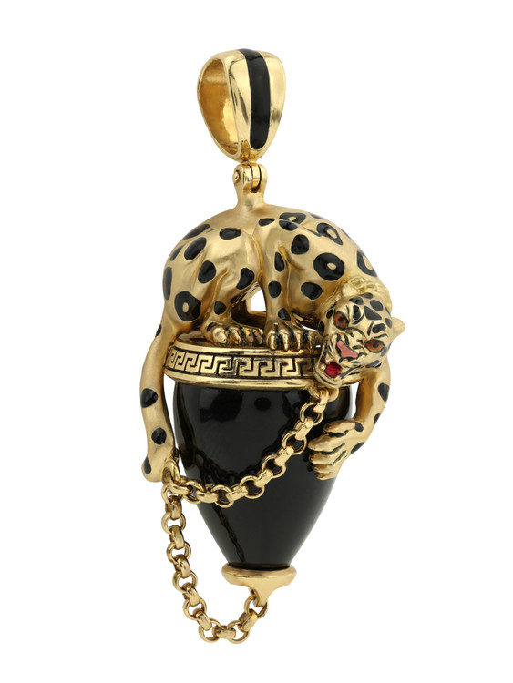 Подвеска из лимонного золота c эмалью и ониксом