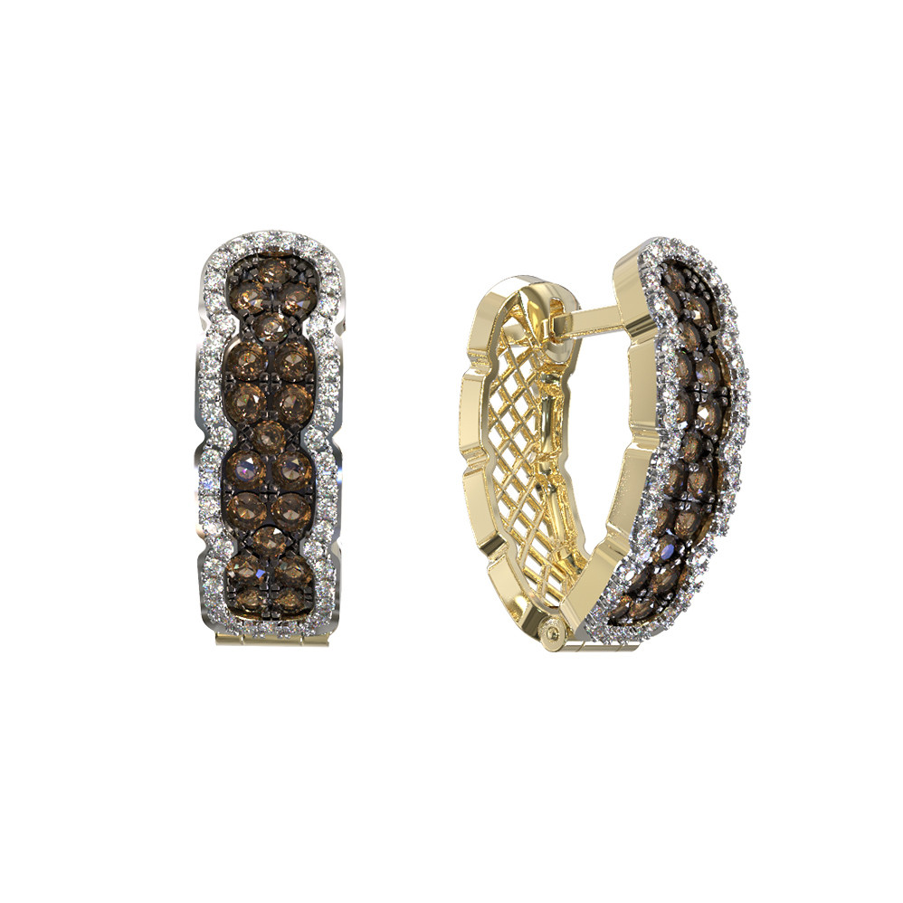 Серьги из лимонного золота c бриллиантами