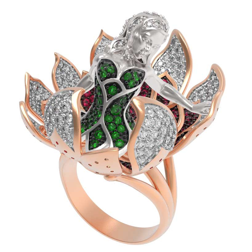 Кольцо из золота c фианитом