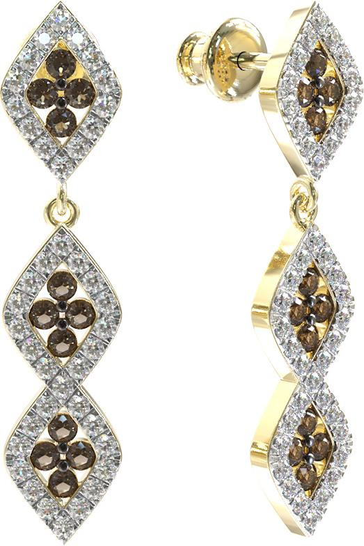 Серьги из лимонного золота c бриллиантами