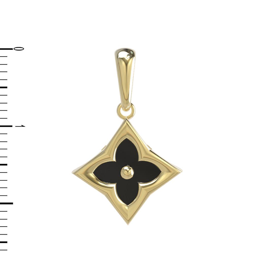 Подвеска из лимонного золота c ониксом