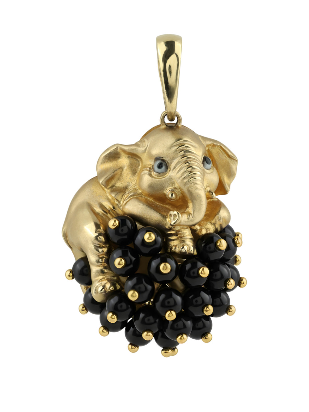 Подвеска из лимонного золота c эмалью и ониксом