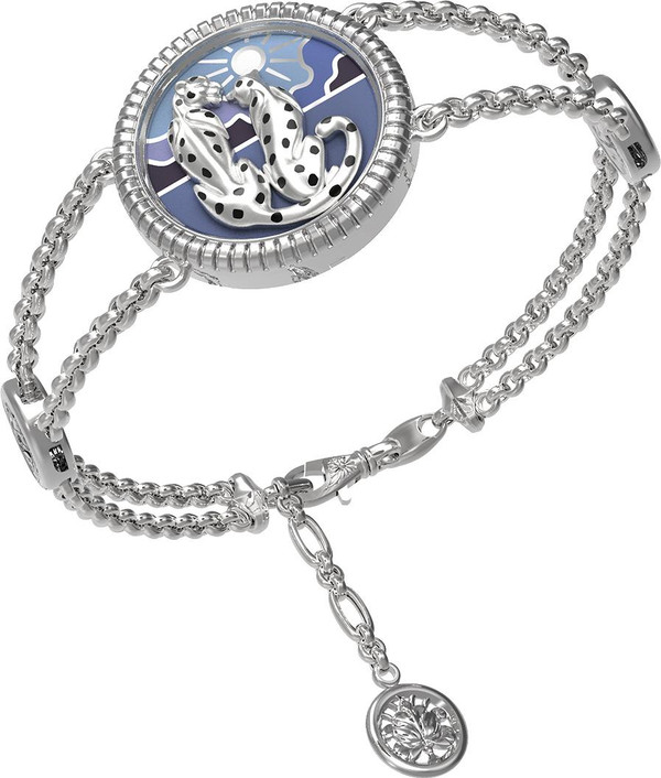 Браслет из белого золота c эмаль