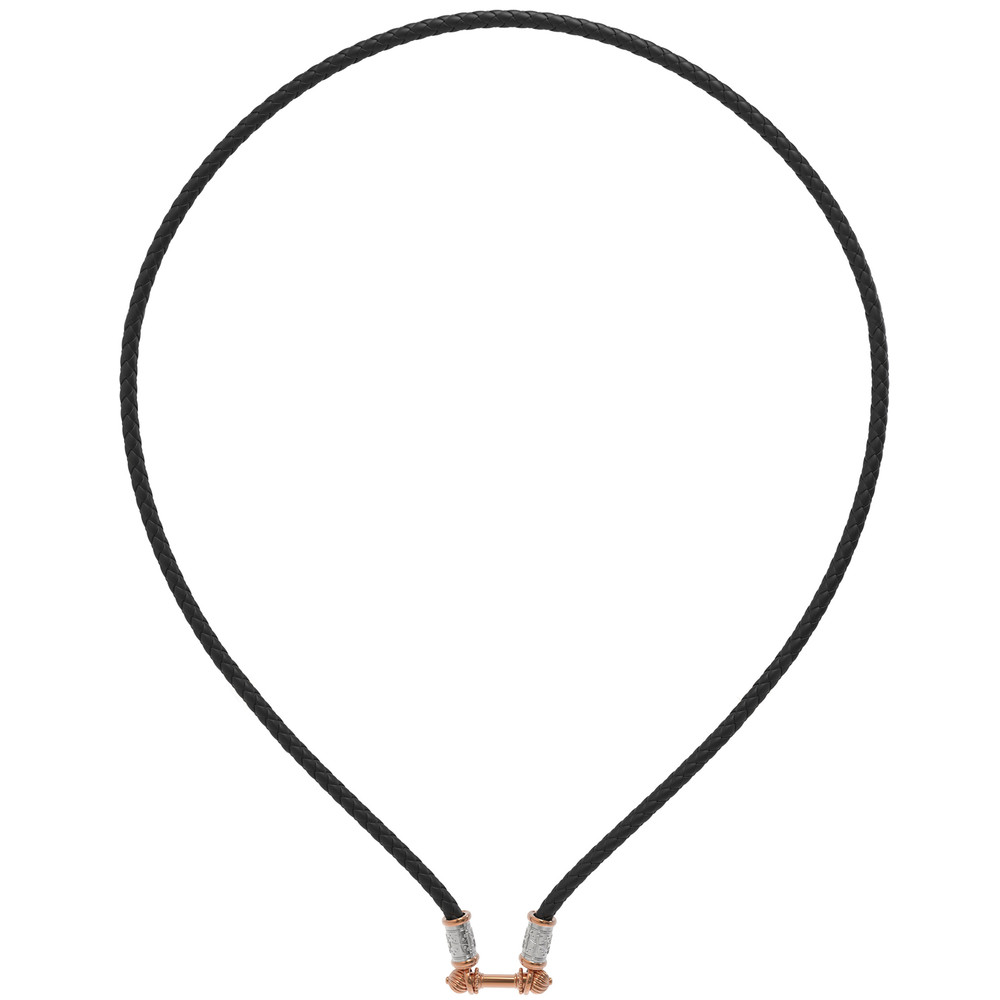 Гайтан из золота c кожаным шнурком